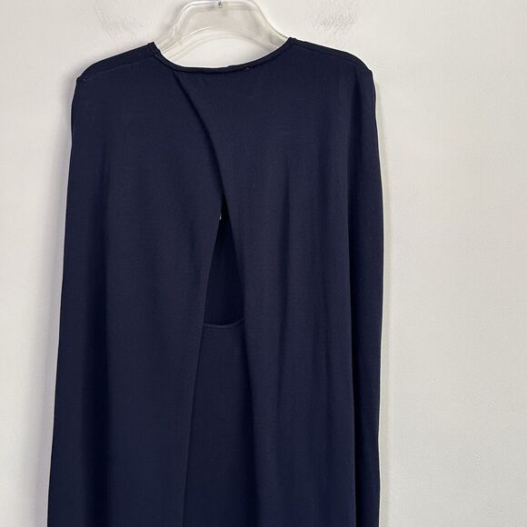 Zara Knit Cape Dress S Navy Blue‎ Party Trendy Sleeveless Classic Cocktail NEW - Picture 10 of 12